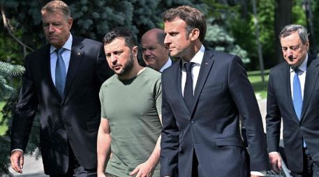 Macron estuvo con el presidente ucraniano. AFP