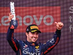 ”Checo” Pérez llegó en segundo en el Gran Premio de Gran Bretaña. EFE / C. Bruna