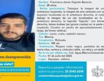 Francisco Javier Fajardo desapareció el pasado viernes 1 de julio. FACEBOOK / Comisión de Búsqueda de Personas del Estado de Jalisco
