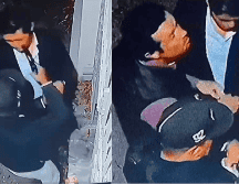 En el video se observa a una mujer en la puerta de una casa, mientras que un joven, el cual se señala como su amigo, está en la calle, antes del robo. ESPECIAL/CAPTURA DE VIDEO