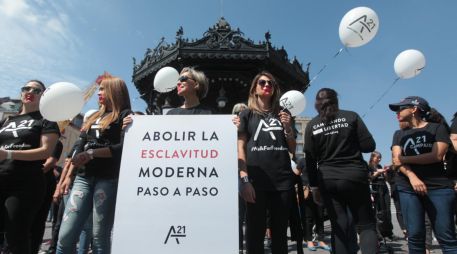 Manifestación de la organización organización A21. La mayoría de las víctimas de explotación son mujeres, según cifras de autoridades. EL INFORMADOR/Archivo