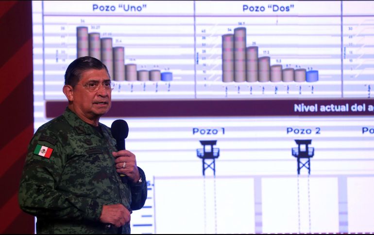 El secretario de la Defensa Nacional, general Luis Cresencio Sandoval González, durante la conferencia 