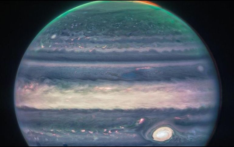 Esta representación individual de Júpiter fue creada a partir de una combinación de varias imágenes tomadas por el telescopio. NASA, ESA, CSA, ERS TEAM, R.HUESO, J.SCHMIDT