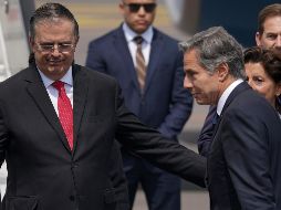 El secretario de Relaciones Exteriores, Marcelo Ebrard, recibe al secretario de Estado de Estados Unidos, Antony Blinken. AP/F. Llano