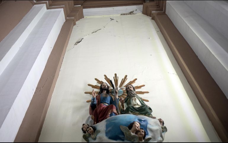 Afectaciones en los templos como resultado del sismo del 19 de septiembre de 2022.  EFE/I. Villanueva