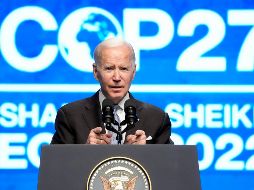 La breve participación de Biden en la conferencia conocida como COP27 fue mayormente una visita celebratoria. AP / A. Brandon