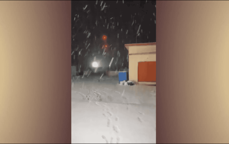 El lunes por la noche y la madrugada de este lunes se registró en el municipio de Galeana, la primera nevada de la temporada de frío. TWITTER / @PC_NuevoLeon