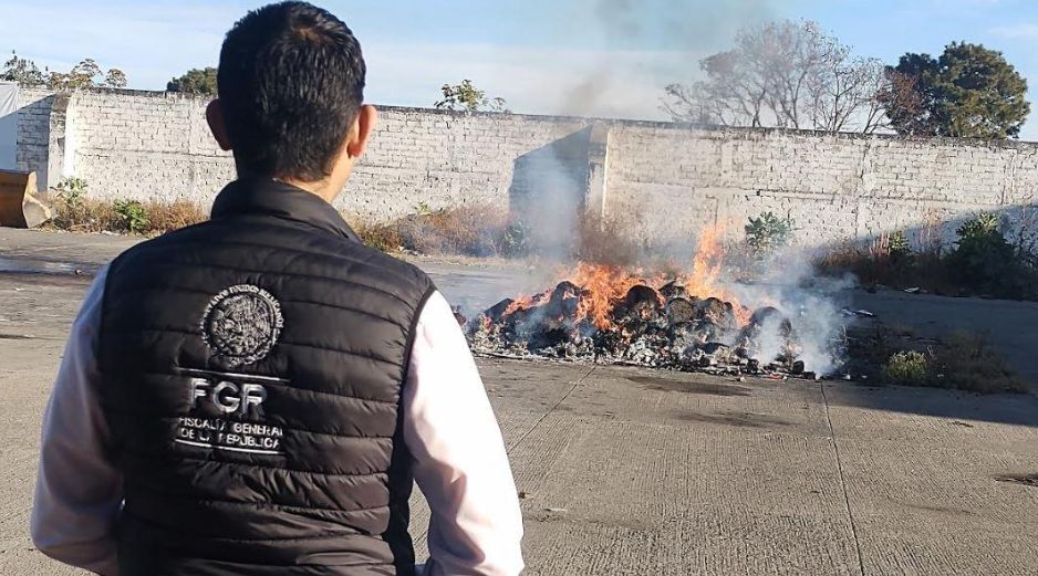 El evento de incineración se llevó a cabo en el sitio de usos múltiples de la dependencia federal, ubicada en el municipio de Zapopan. ESPECIAL