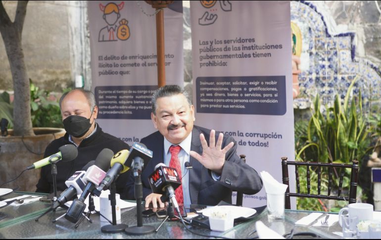 El titular de la Fiscalía Especializada en Combate a la Corrupción, Gerardo Ignacio de la Cruz Tovar, destacó los montos recuperados por daños en el presente año. EL INFORMADOR/ C. Zepeda