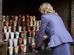 Entre las actividades que Jill Biden sostiene en una agenda independiente a la del presidente estadounidense, fue la visita que hizo a la Basílica de Guadalupe. AFP / R. Oropeza