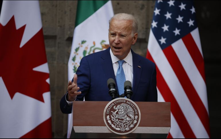 Joe Biden, presidente de Estados Unidos, en Palacio Nacional. EFE