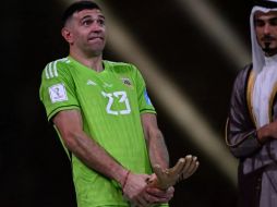 El festejo de Emiliano Martínez, arquero de Argentina, no fue bien visto por FIFA. AFP/Archivo
