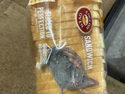 La rata se muestra desesperada por salir de la bolsa de pan. ESPECIAL