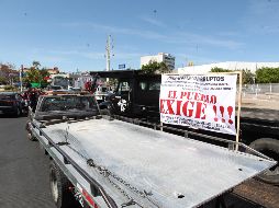 Esta mañana los transportistas se manifestaron desde cuatro puntos de la ciudad. EL INFORMADOR/ ALONSO CAMACHO