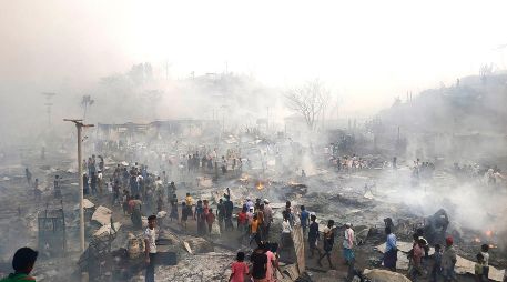 Autoridades no ha brindado mayores datos sobre el incendio desatado este domingo. AP/M. Hossain