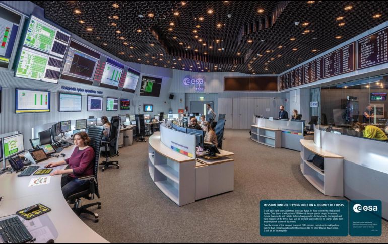 En la sala de control del Centro Europeo de Operaciones Espaciales de la ESA se busca entrenar al equipo para todos los imprevistos posibles. EFE/European Space Agency - J. Mai