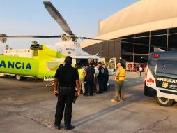 Se realizan traslados aéreos a hospitales en Guadalajara de los heridos. FACEBOOK / Protección Ciudadana y Bomberos de Nayarit
