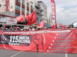 Este lunes marcharon maestros de la CNTE en la Ciudad de México. ESPECIAL