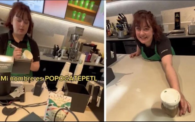 La barista tuvo problemas para escribir el nombre en el vaso de café. ESPECIAL