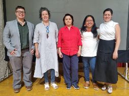Durante la conferencia estuvieron presentes Lucian, secretario ejecutivo del organismo, Lourdes, la secretaria de Cultura de Jalisco, Natalia, presidenta actual del CECA,  Isaura, la directora general y Fabiola, actual titular de Canacine Jalisco. EL INFORMADOR / K. Esparza
