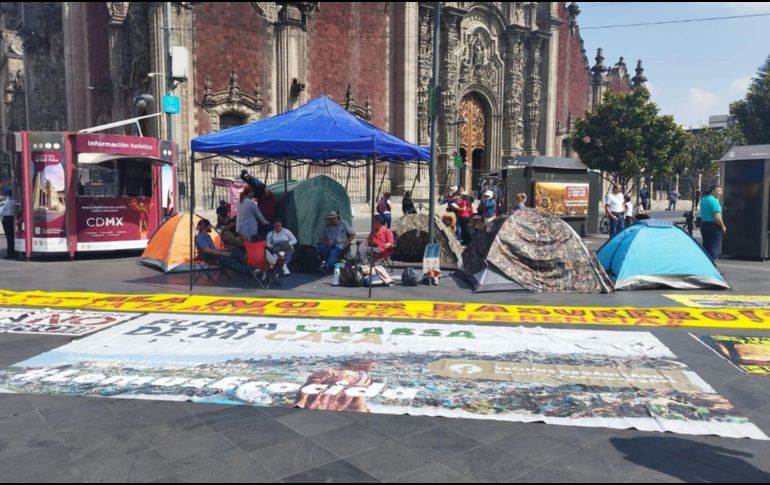 El plantón realizado en la Ciudad de México. ESPECIAL