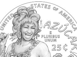 Pieza artística de cómo será la moneda de Celia Cruz que circulará en Estados Unidos en 2024. EFE/ Casa Moneda EU