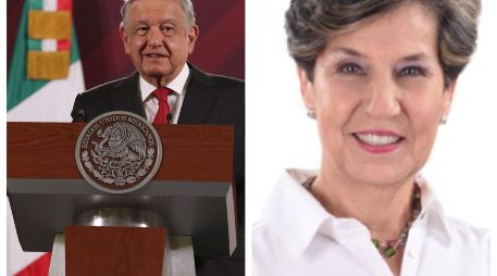 Andrés Manuel López Obrador (Presidente de México) y Isabel Allende Bussi (Senadora de Chile). SUN / C. Mejía / Twitter @iallendebussi