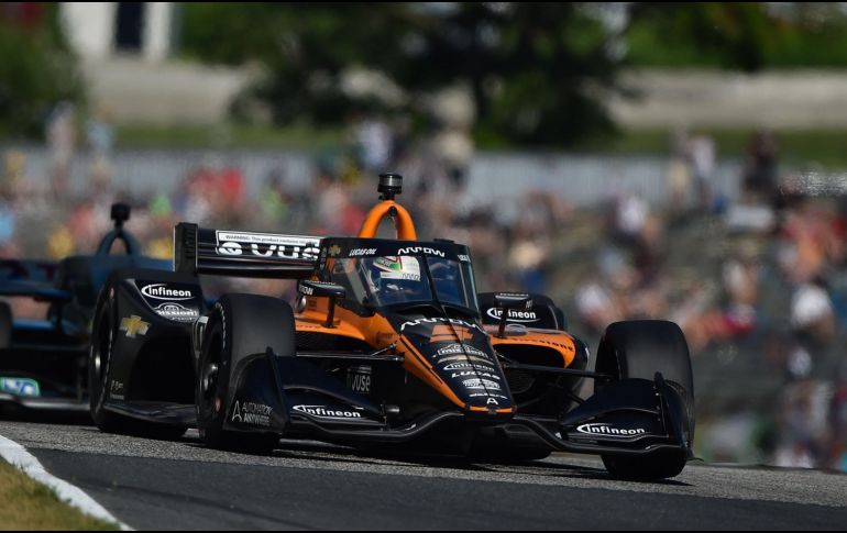 El piloto mexicano de la escudería Arrow McLaren tuvo un accidente aparatoso en la sesión de clasificación Fast 12. EFE/Archivo
