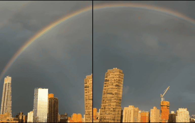 Una hermosa arcoíris apareció el día de hoy, 9/11, fecha en la que se conmemoran a las víctimas de las Torres Gemelas, el Pentágono y Shakville. Captura de pantalla.