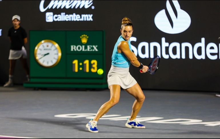 Cobijada por el apoyo de los tapatíos, Maria Sakkari tuvo un debut triunfal anoche en el GDL Open AKRON. EL INFORMADOR/A. Navarro