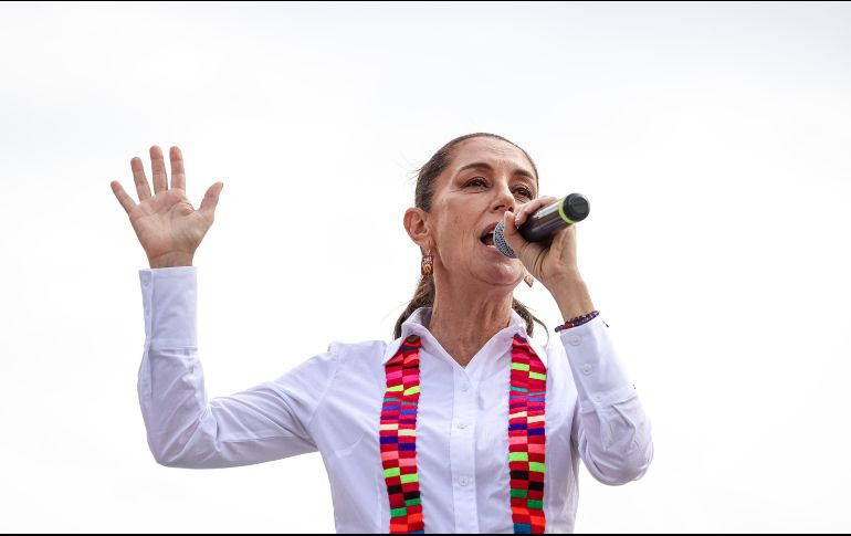 “En estos cinco años, el Presidente López Obrador multiplicó el salario mínimo y en la frontera Norte casi por tres”, aseguró Claudia Sheinbaum. EL INFORMADOR / H. FIGUEROA