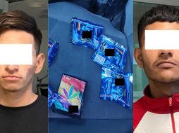 Los policías les hallaron seis envolturas de dulces mentolados con aproximadamente 30 gramos de aparente marihuana. ESPECIAL / POLICÍA DE GUADALAJARA