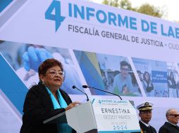 Este martes, Ernestina Godoy se despidió de Fiscalía de la Ciudad de México con su cuarto informe de labores. SUN / D. S. Sánchez
