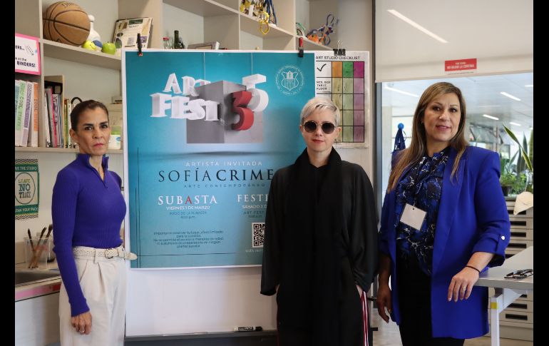Durante la conferencia de prensa estuvieron presentes Gabriela Castañeda, coordinadora de Art Fest; la artista Sofía Crimen y Katerine Bergengruen, directora de Manifesto. CORTESÍA
