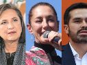  Claudia Sheinbaum, Xóchitl Gálvez y Jorge Álvarez Máynez, candidatos a la presidencia. ESPECIAL