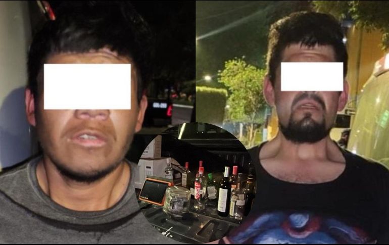 Los detenidos son Brayan “N”, de 27 años y Carlos Martín “N”, de 32, quienes quedaron a disposición del Ministerio Público. ESPECIAL / POLICÍA DE GDL