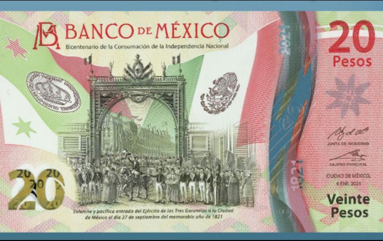 Billete de 20 pesos pasa a proceso de retiro. EL INFORMADOR / ARCHIVO