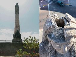 El gobierno de Guadalajara señaló que Protección Civil halló “un desprendimiento de material en la parte superior de la escultura que corona el obelisco (que representa a la Patria), así como degradación”. EL INFORMADOR / CORTESÍA