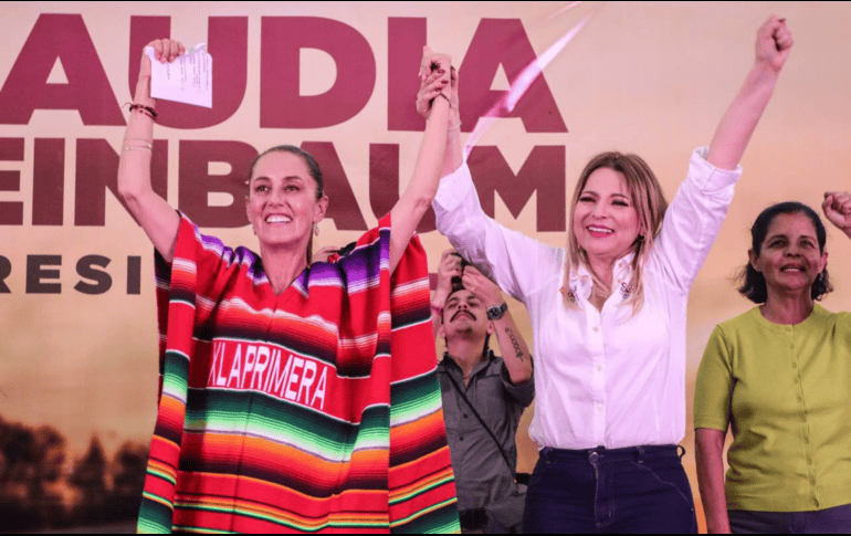 La candidata acompañó a Claudia Sheinbaum en su gira por Autlán de Navarro, Jalisco. X/@ClaudDelgadillo