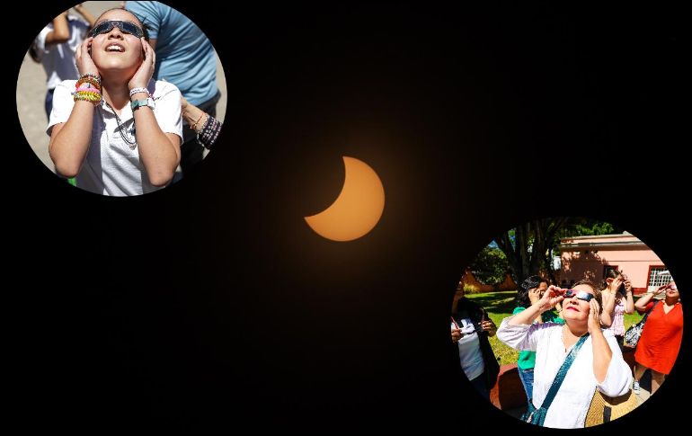 Los eclipses son experiencias únicas en la vida, y miles de tapatíos pudieron vivirlo. EL INFORMADOR/ A. Navarro/ H. Figueroa