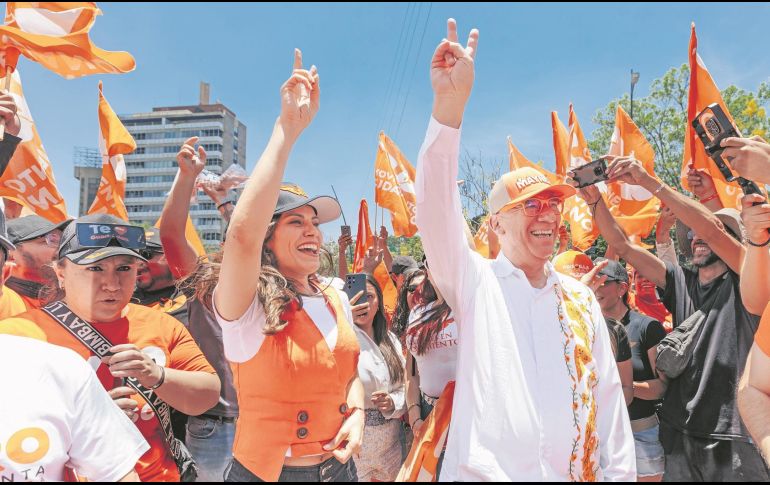 El dirigente nacional de Movimiento Ciudadano, Dante Delgado, estuvo con Verónica Delgadillo en La Minerva. ESPECIAL