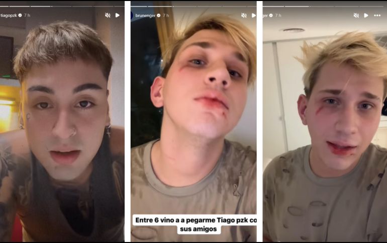 A través de Historias cruzadas de Instagram, el streamer Brunenger denunció a Tiago PZK de llegar a los golpes en una discoteca de Argentina. ESPECIAL / Instagram Brunenger / Tiago PZK