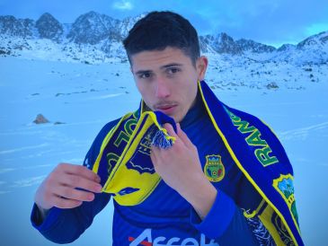 André Alcaraz, el portero tapatío que brilla en el Ranger’s de Andorra. CORTESÍA