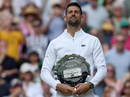 Pese a caer ante Carlos Alcaraz, Novak Djokovic saca cosas positivas del torneo porque hace un mes y una semana estaba en el quirófano con una lesión de menisco. EFE / N. Hall