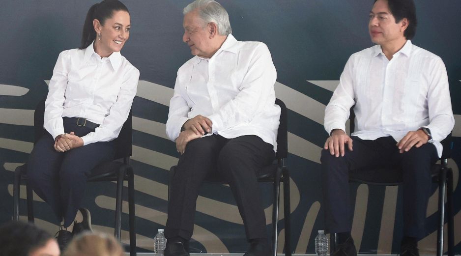 Claudia Sheinbaum, López Obrador y el próximo titular de la SEP, Mario Delgado, afirmaron que fortalecerán la educación pública del país. EL UNIVERSAL