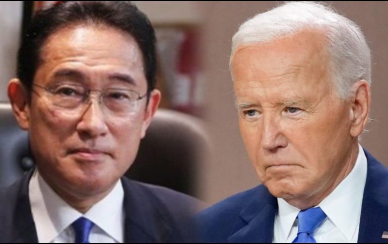El primer ministro japonés, Fumio Kishida, hablo ante los medios horas después de que se diera a conocer la noticia sobre la renuncia de Joe Biden. ESPECIAL