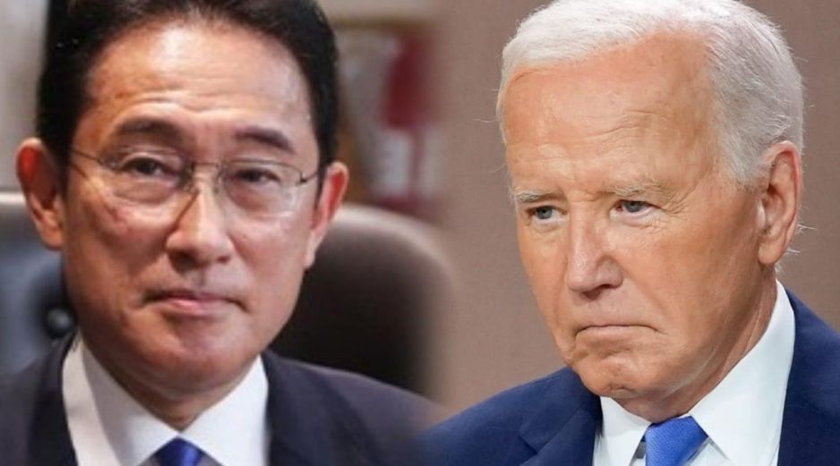 El primer ministro japonés, Fumio Kishida, hablo ante los medios horas después de que se diera a conocer la noticia sobre la renuncia de Joe Biden. ESPECIAL