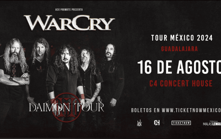 Las entradas para el concierto en Guadalajara están disponibles en línea a través de TicketNow y en la taquilla de C3 Stage. ESPECIAL/@WarCryOficial.