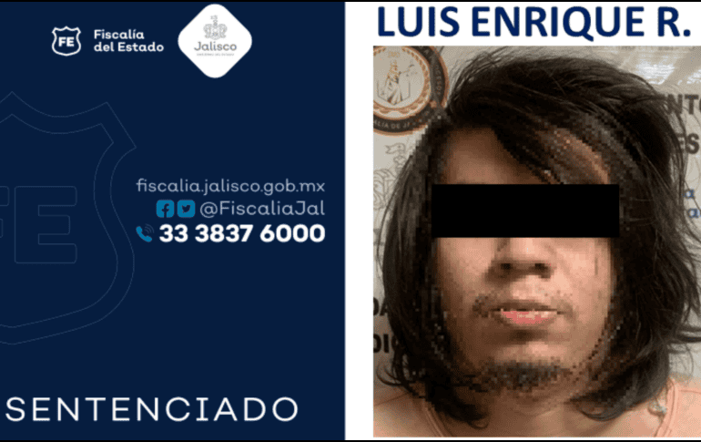 La sentencia contra Luis Enrique R. es por el feminicidio de Gabriela, luego de que se negó a ser su novia. ESPECIAL/FISCALÍA DE JALISCO