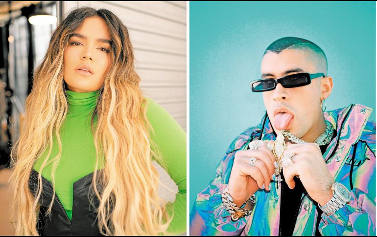 Karol G y Bad Bunny, ambos reggaetoneros parten como favoritos para la ceremonia del Latin Grammy. EFE